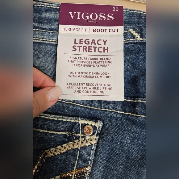 Vigoss Heritage Fit Dark Blue Bootcut Jeans - Picture 10 of 13